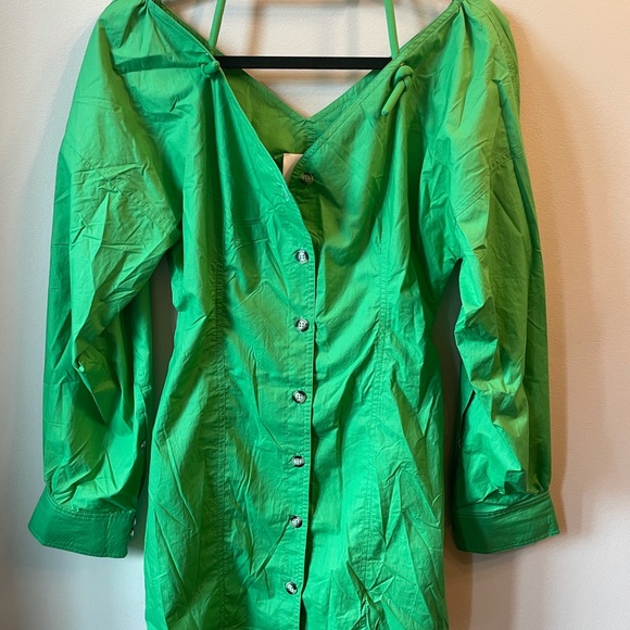 NWT Nanushka Long Sleeve Green Mini Dress size S - Picture 6 of 8